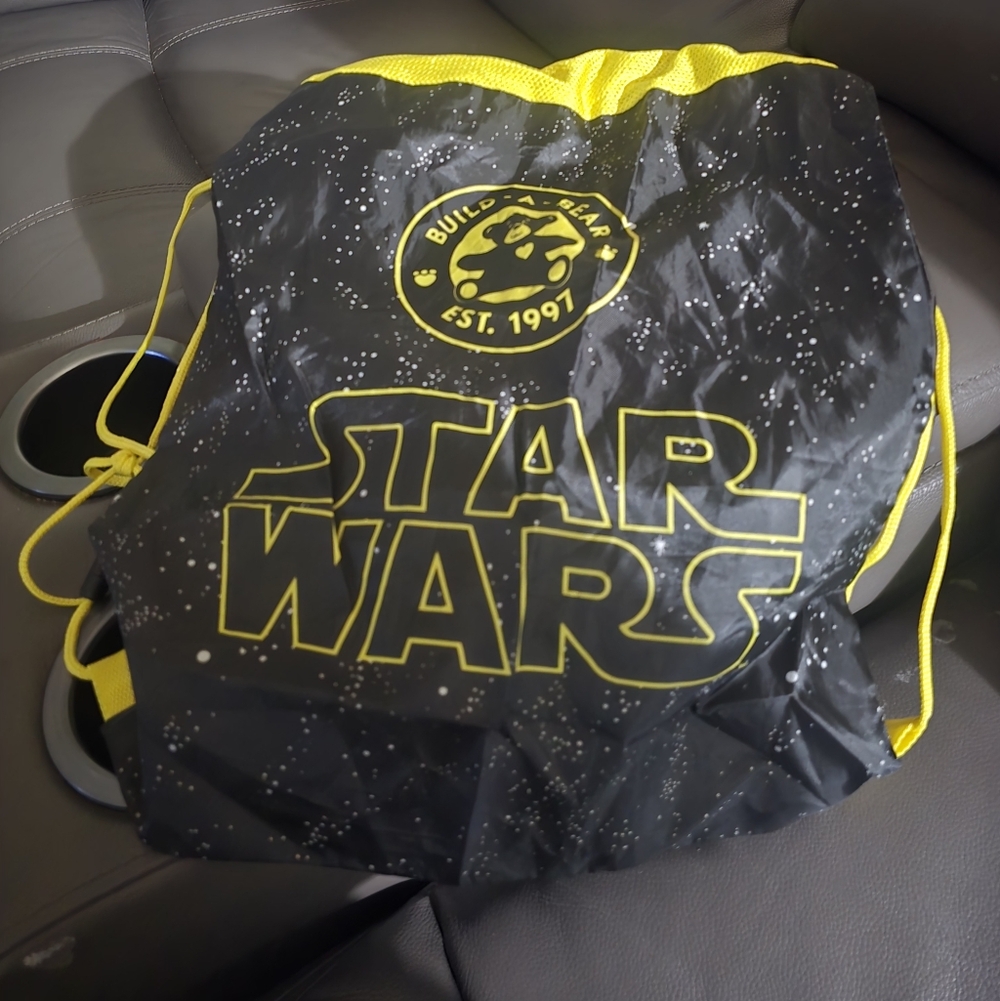 Star Wars Galaxy Build a Bear Kids Drawstring Black Carry Bag